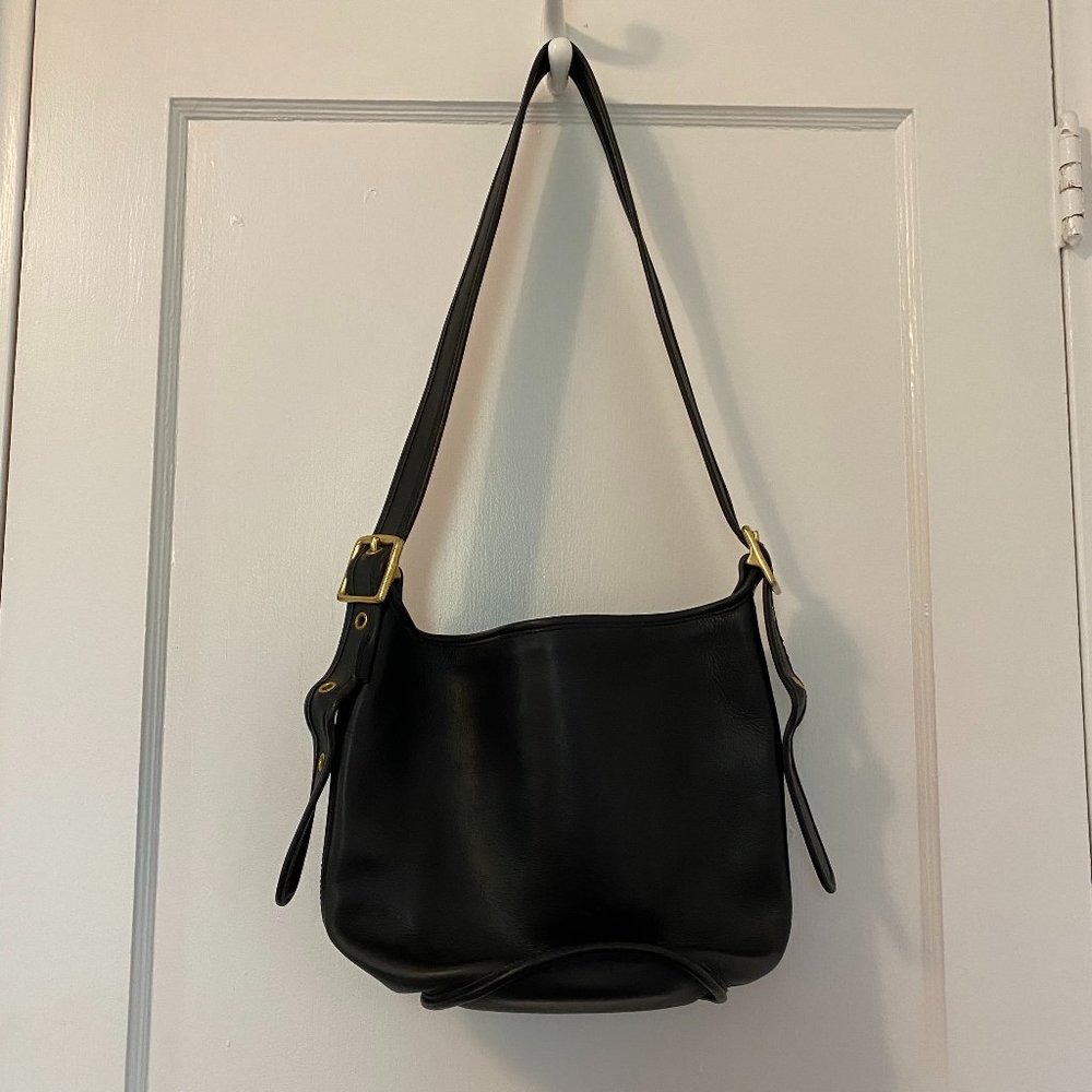Coach Medium Black Leather Shoulder Bag